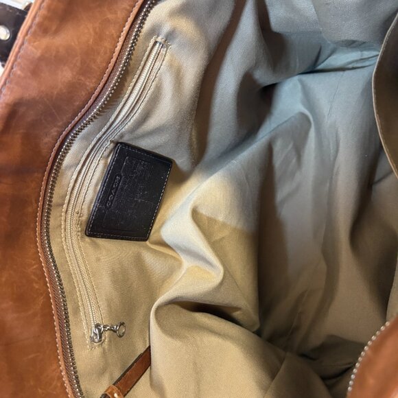 Vintage Coach Brown Hampton Oversized Tote Bag Genuine Leather - Picture 11 of 14